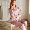 19 Momme V Neck Long Classic Silk Pajamas Set