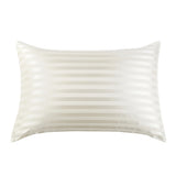22 Momme Stripe Pearl White Silk Pillowcase