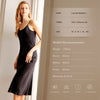 Simple black long silk nightgown